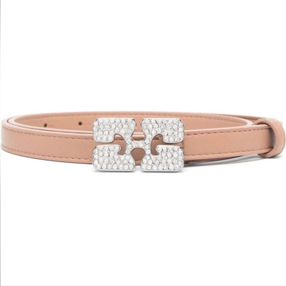 Ganni belt rhinestone embellished logo buckle XS